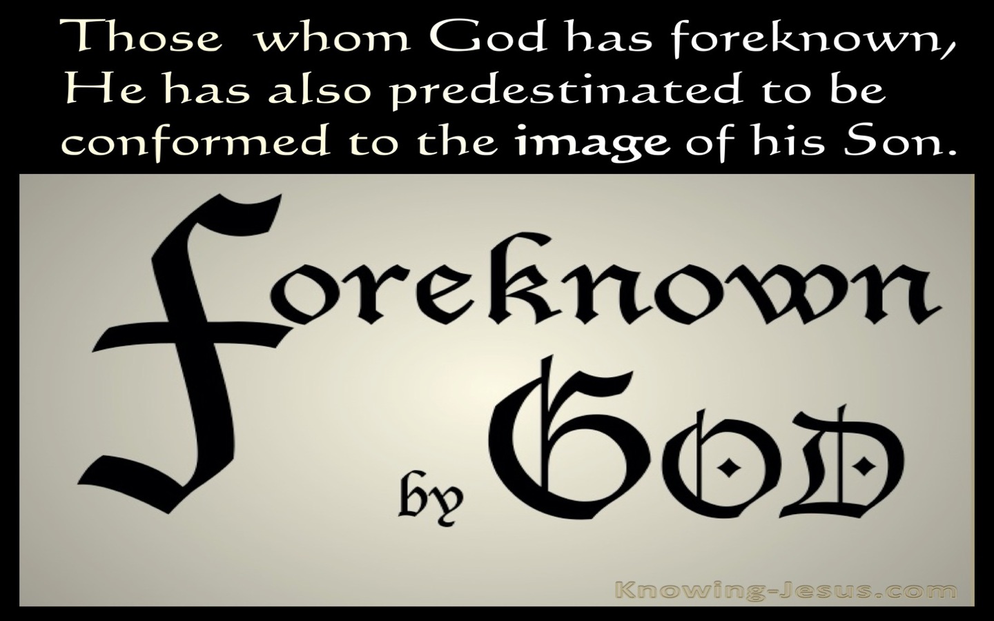 Romans 8:29 Foreknown of God  (devotional)12:01 (beige)